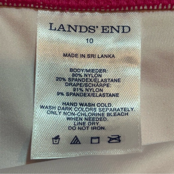 Lands End bright‎ pink flounce swim skirt 10 - Picture 3 of 3